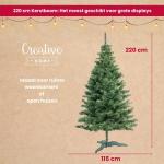 Realistische Kunstmatige Kerstboom Fir Xmas Tree | Afmetingen: 220 cm | Opvouwbare Vakantie Decor | Diepgroene Dichte Takken Stabiele Stand | Binnen & Buiten
