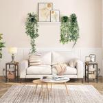 Kunstplant 3 stuks, , hangend met potten, , wijnstok, decoratie, woonkamer, hangend, plastic planten voor binnen en buiten, tuindecoratie (groen)