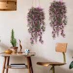 4 stuks , hangende kunstbloemen, decoratie, kunstklimop, kunstbloemen, hangplanten, kunstbloemen als echte vines, voor tuin, balkon, decoratie, rozerood
