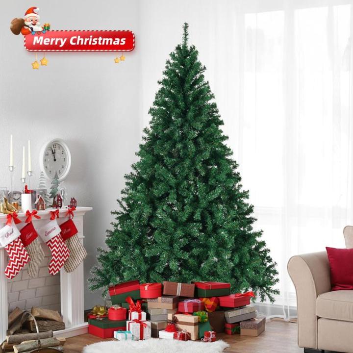Kunstkerstboom 120/150/180/210 cm pvc-materiaal verdikte takken, opvouwbaar met robuuste sokkel, groen, 210 cm