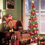 Pop Up Spiral Weihnachtsbaum, 150 cm Künstlicher Weihnachtsbaum Zusammenklappbar mit 5 m 50 LED und Stern Spitze, Weihnachtsbaum Künstlich für Hause, Wohnung, Party (A)
