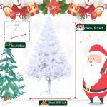 Kunstkerstboom, 150 cm, wit, pvc, kerstdecoratie, snel opgebouwd, klapsysteem, moeilijk ontvlambaar voor thuis, kantoor, winkel, incl. metalen standaard