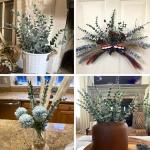 24 stuks eucalyptus kunstmatige, donkergroene kunstmatige eucalyptusplant, bladeren, decoratie, zilveren dollar voor bruiloftsfeesten, feesten, thuis, tafeldecoratie, bloemenarrang