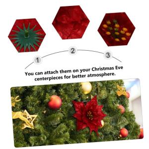 7st Künstliche Blumen Weihnachtsdekoration Gefälschte Weihnachtsblumen Weihnachtskranz Blumen Christbaumschmuck Künstliche Weihnachtsblumen-Picks Gefälschte Blumen Strauß Spor