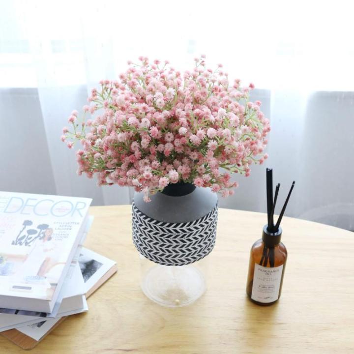 12 stuks Gypsophila-, boeket, bloemstukken voor decoratie (roze)