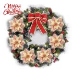 GL-Turelfies 12 stuks glitter kerstbloemen 15 cm met 12 clips kunstbloemen kerstboom kerstboom bloemen kerstdecoratie boom ornamenten (roségoud)