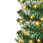Kunstkerstboom met verlichting, dennenboom, groen, pvc, met sneeuweffect, met dennenappels, kerstdecoratie met metalen standaard, 120 cm