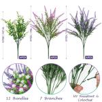 12 bundels kunstbloemen, balkon, weerbestendig, kunstbloemen, outdoor, uv-bestendig, , plastic boeket, voor balkonbakken, tuin, raam, decoratie, gemengd