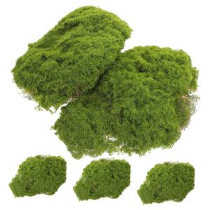 5st Mooshaut-moosblock Dekorativer Moosblock Lebensechter Moosblock Grünes Moosdekor Kleiner Moosblock Moosiges Blockdekor Imitiertes Moosdekor Feengarten-kit Plastik