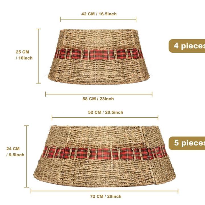 Kerstboom kraag boerderij kerstboom decoraties boom rok kerstboom basis ring (rood)