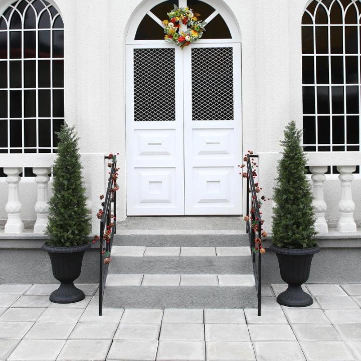 Kunstplant ceder 120 cm in pot, coniferen kunstmatig outdoor UV beschermd voor huis woonkamer tuin veranda decoratie (2 stuks)