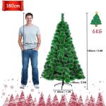 Kunstkerstboom, 180 cm, groene dennennaalden met sneeuweffect, kerstboom met 240 takken, snel op te bouwen klapsysteem, metalen standaard, kerstdecoratie