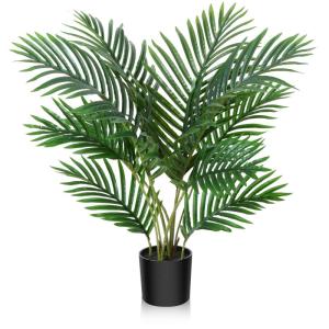 Areca Kunstpalm, 60 cm, in pot, kunstplant, tropisch, Hawaï, groen, voor slaapkamer, kantoor, tuin, bruiloft, party, decoratie (1 stuks)