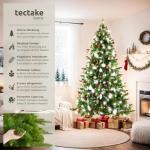Künstlicher Weihnachtsbaum, naturgetreuer Tannenbaum künstlich mit Spritzguss- und PVC-Nadeln, biegbare Tannenzweige, pflegeleicht, Weihnachtsbaum künstlich als Weihnachtsdeko -