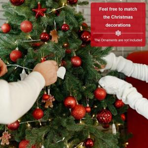 7 Fuß künstlicher Weihnachtsbaum unbeleuchtet, künstlicher Weihnachtsbaum mit Scharnier, 1100 Zweigspitzen und faltbarem Metallständer, Weihnachtsweihnachtsbaum für Zuhause, B