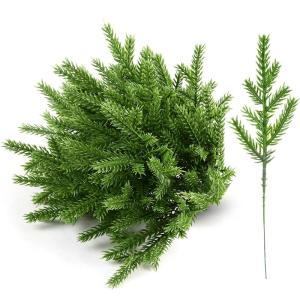 60 stuks dennentakken, kunstmatige dennentakken, dennennaalden, takken voor Kerstmis, krans, kerstboom, huistuin, decoratie, adventskrans, decoratie