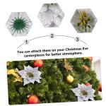 7st Künstliche Blumen Weihnachtskranz Dekoration Künstlicher Glitzer-weihnachtsstern Glitzernde Weihnachtssterne Künstliche Weihnachtssternblume Urlaub Weihnachtsstern Kranz Spo