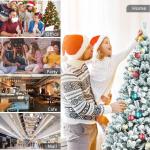 Künstlicher Weihnachtsbaum mit Schneebeflockung, Weihnachts-Weihnachtsbaum, Weihnachtskiefer mit Metallständer, voller Weihnachtsbaum für Zuhause, Party, Innen- und Außendekora