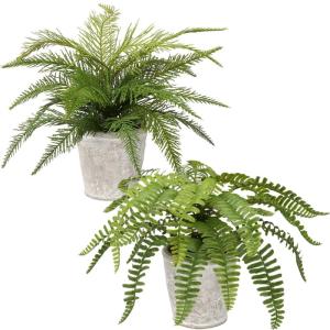 2 stuks kunstplant Boston varen, in pot, kamerplant voor binnen, thuis, kantoor, veranda, bruiloft, decoratie, groen