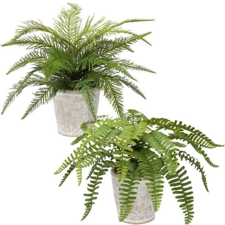 2 stuks kunstplant Boston varen, in pot, kamerplant voor binnen, thuis, kantoor, veranda, bruiloft, decoratie, groen