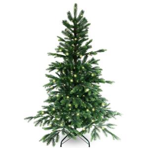 Künstlicher Tannenbaum 150 mit Beleuchtung 150 LED warmweiß Weihnachtsbaum Christbaum