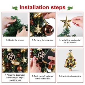 Kunstkerstboom, moeilijk ontvlambaar, pvc-dennenboom, kerstboom met ornamenten, indoor kunstdecoratie