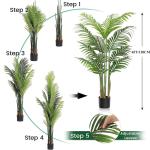 Kunstpflanze Palmen 120cm Künstliche Areca Palme Mit 12 Blätter Außenbereich Kunstpflanzen Groß Plastikpalme Dekopflanzen Mit Topf Topf Innen Deko Für Balkon Wohnzimmer Schlaf