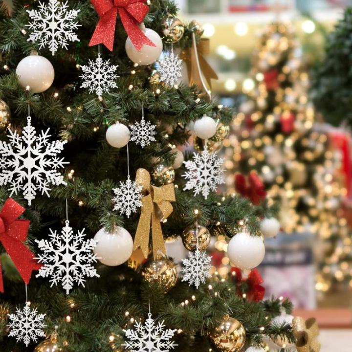 24 x sneeuwvlokken kerstdecoratie voor kerstboom glitter kerstboomversiering
