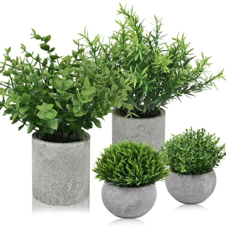 Set van 4 , decoratieve voor binnen in potten, plastic voor het bureau, bureautafel en planten