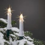 Kerstboom lichtketting voor buiten met stekker en clip, 30 kaarsen lichtketting kerstboom met warm wit licht, verlicht 13,5 m, voedingskabel 1,5 m, schacht wit kabel zwart 