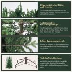 Kunstkerstboom, 180 cm, dennenboom, van kunstpvc en PE, klapscherm, diameter 115 cm, extra grote boomdiameter