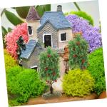 2 Sätze Obstbaum-Modell Baumförmiges Dekor Obstbaumspielzeug Architektur Gefälschte Bäume Simulationsbaumverzierungen Mini- Sandkasten-miniaturen Green Plastik 2 Stück * 2