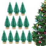 12 Stück Weihnachtsbaum aus Sisal Seidenzeder Miniatur Kiefer Flaschenbürstenbäume künstlicher mattierter Sisal-Weihnachtsbaum für die Weihnachtsdekoration,Tischdekoration