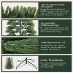 100% PE kunstkerstboom 180 cm, kunstkerstboom met 762 PE-takken, edele Nordmann-spar inclusief handschoenen en metalen standaard