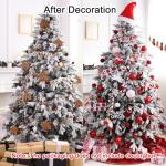 1.5m/1.8m Schneebeflockter Weihnachtsbaum, Aufklappbarer Künstlicher Weihnachtsbaum mit Metallständer, Weiße Schneespitzen, für die Partydekoration im Homeoffice(1.5m/5ft)