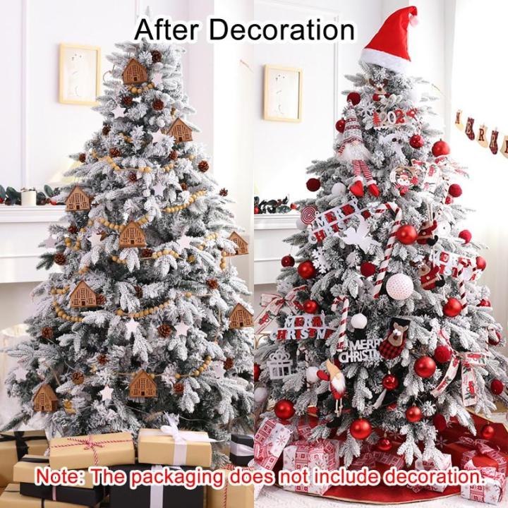 1.5m/1.8m Schneebeflockter Weihnachtsbaum, Aufklappbarer Künstlicher Weihnachtsbaum mit Metallständer, Weiße Schneespitzen, für die Partydekoration im Homeoffice(1.5m/5ft)