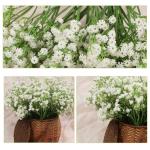 Real Touch Kunstmatige Gypsophila, 12 stuks, wit, voor bruiloft, feest, bruid, kantoordecoratie (wit)