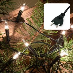 839012 Lichtsnoer voor , 100, 14,85 m, kerstverlichting, mini-lichtketting voor ramen, kerstdecoratie, kaarsen lichtketting met stekker, lichtsnoer, stopcontact, kabel wit