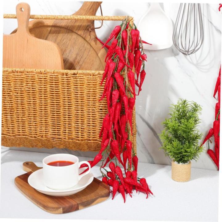 20 STK Chili-Pfeffer-modelldekoration Simulation Chili Simulation Gefälschtes Gemüse Abs Lebensechtes Pfefferdekor Künstliche Hängende Paprika Künstlicher Pfeffer Ristra Rot S