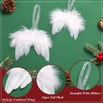 10 stuks kerstengelenvleugels, witte kerstboomversiering, kerstversiering, witte engelenvleugels, kerstversiering voor kerstfeest, decoratie, doe-het-zelf handwerk
