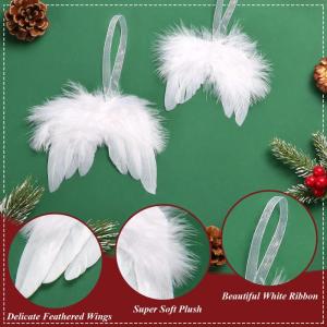 10 stuks kerstengelenvleugels, witte kerstboomversiering, kerstversiering, witte engelenvleugels, kerstversiering voor kerstfeest, decoratie, doe-het-zelf handwerk