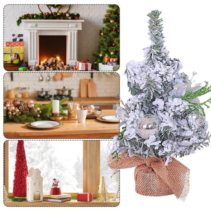 Small Christmas Tree for Home | Table Centerpiece Christmas Tree | Holiday Home Accents, Charming Tabletop Christmas Tree, Burlap Base Tree, Seasonal Table Centerpieces