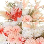 Kunstbloem zijden hortensia bloemstukken, witte bloem faux planten boeketten voor bruiloft decoraties, plastic bloemen tafel centerpieces voor thuis, tuin, kantoor decor (1, wit)