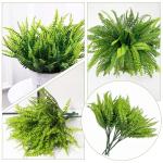 12 stuks kunstvaren, , varenplanten, decoratieve planten, varen, zoals echt groen, voor tafeldecoratie, tuin, vaas, decoratie