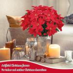 3 stuks kunstkerststerren, kunstbloemen, rood, kunstbloemen, kerstbloemen, kerstboeket, kunstkerststerren, decoratie, kerstdecoratie voor feest, kerstdecoratie