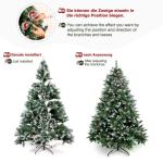 Kerstboom dennenboom met standaard 120cm-240cm voor kerstdecoratie (met sneeuw, 210cm)