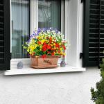 voor buiten, uv-bestendig, kunstplanten, bloemen in grote hoeveelheden voor het ophangen van plantenbakken, buiten, veranda, vaas, thuis, raamdecoratie, 8 bundels