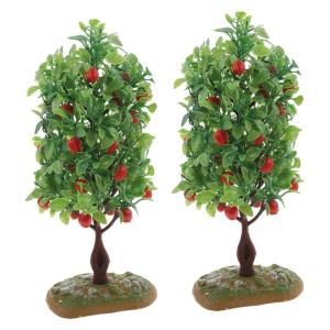 2 Sätze Obstbaum-Modell Baumförmiges Dekor Obstbaumspielzeug Architektur Gefälschte Bäume Simulationsbaumverzierungen Mini- Sandkasten-miniaturen Green Plastik 2 Stück * 2