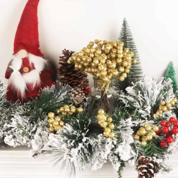 20 Pack 18cm Künstliche Rote Beeren für Weihnachtsbaum Deko Stechpalmenbeeren Zweige Dekorationen für Weihnachten Zuhause Holly Beeren für Handwerk Winter Urlaub Hochzeit Deko 