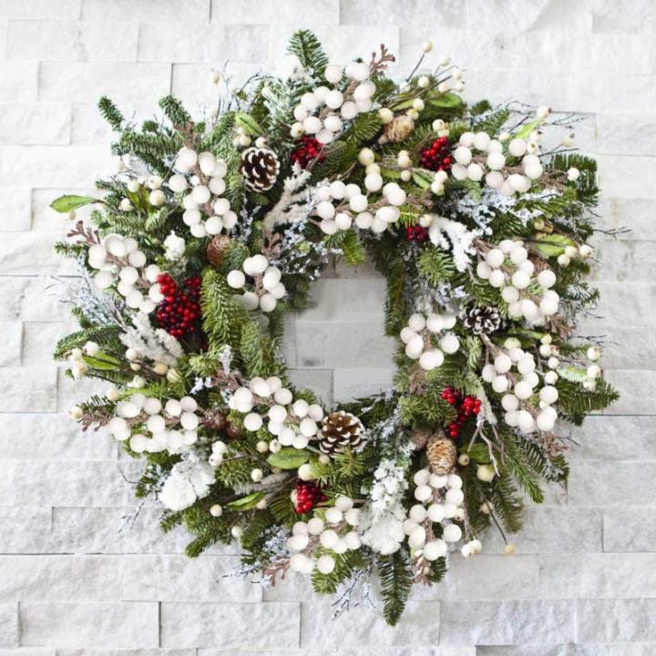 24 stuks glitter witte bessen stelen, kunstrode bessen, plukken, glitter, witte bessen, takken, kerstbessen, steel, picks voor kerstboom, doe-het-zelf, knutselen, bruiloft, vakanti